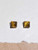 6mm Square Tiger Eye Gemstones and Sterling Silver Post Earrings