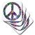 3dRose CST_53329_1 Colorful Peace Sign-Enjoy This Digital Artwork Featuring A Colorful Peace Sign-Soft Coasters, Set of 4