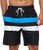 SILKWORLD Mens Swimming Trunks Quick Dry Athletic Beach Boardshorts with Mesh Lining with Mesh Liner  Striped_Black Blue White  US XX-Large