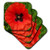 3dRose CST_20065_2 Red Poppy-Soft Coasters, Set of 8