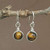 Sterling Silver Tiger Eye Gemstone Dangle Drop Earrings
