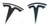 Custom Cut Graphics Tesla Model Y Logo Decal Wrap 4-pc Set -Carbon Fiber Black-