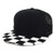 Armycrew Checkered Flat Bill Mesh Back Snapback Trucker Cap - Black White