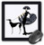 3dRose LLC 8 x 8 x 0.25 Inches Mouse Pad, Art Deco Lady with Dog (mp_43794_1)