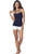 Venus Women_s Strappy Detail Top Sweetheart Neckline Sleeveless Form-Fitting Style - Navy Blue - XS