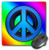3dRose LLC 8 x 8 x 0.25 Inches Mouse Pad, Peace Sign Over, Rainbow Background Love (mp_155150_1)