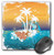 3dRose LLC 8 x 8 x 0.25 Inches Mouse Pad, A Pretty Island Scene with Palm Trees and Tropical Flowers in Orange and Blue (mp_152566_1)