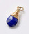 September Birthstone Charm for Necklace or Bracelet - Small Genuine Lapis Lazuli Pendant Wire Wrapped in Gold Fill