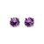3mm Tiny Purple Amethyst Gemstone Post Stud Earrings in Sterling Silver - February Birthstone
