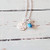 Sterling Silver Sand Dollar Charm Necklace with December Birthstone  18inch  -small size  shiny-