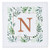 3dRose Monogram initial letter N in gold framed in leaves and a gold. - Quilt Squares -qs_337448_3-