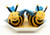 Appletree 2-Inch Ceramic Bee Salt and Pepper with Honeycombed Tray