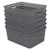 Neadas Grey Plastic Weave Wicker Storage Baskets  Rectangle  6 Packs