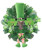 St Patrick_s Day Leprechaun Wreath  Clover Ribbon Wreath Decorations for Front Door  Deco Mesh Garland Wall Decor  Spring Irish March Shamrock Ornaments for Party Classroom Office Farmhouse Indoor -A-