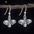 Sterling Silver Honey Bee Earrings - Handmade  Solid .925