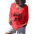 YAnGSale Top Women Shirt Long Sleeve Blouse Hippie Soul Letter Print Pullover T-Shirt V-Neck Tops -Red  S-