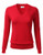 Women_s Soft Basic Thick V-Neck Pullover Long Sleeve Knit Sweater RED XL