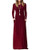 Kidsform Women_s Long Sleeve Loose Plain Maxi Dress Solid Casual Long Dress with Pockets Wine Red XL