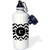 3dRose wb_222068_1"Black and white chevron monogram initial F" Sports Water Bottle, 21 oz, White