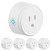 WiFi -Smart -Plug -socket for use with Alexa Echo/Google Home/IFTTT, OUKITEL X6P smart socket, remote control, timer, no hub required, Listed - 4 Pack