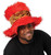 U.S. Toy Red Jumbo Furry Top Hat   1-PC