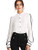 Milumia Women_s Elegant Button Workwear Shirt Stand Collar Long Sleeve Blouse White XX-Large