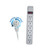 ACL 6 Feet Power Cable with 6 Outlet Surge Protector, Flat Rotating Plug, Horizontal Outlets, Gray