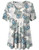 FOLUNSI Women s Plus Size Short Sleeve V Neck Swing Floral Tunic Tops -Blue Flower  2X Plus-