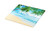 Lunarable Tropical Cutting Board, Sandy Tropical Beach in Summertime Sunny Day Seacoast Seascape Horizon, Decorative Tempered Glass Cutting and Serving Board, Large Size, Sky Blue Green Ivory