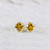 Tiny Golden Citrine 3mm Sterling Silver Gemstone Stud Earrings November Birthday