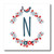 3dRose Monogram Initial Letter N with a red and Blue Floral. - Iron on Heat Transfers -ht_337474_3-