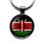 Kenya Kenyan Flag Silver Keychain Keyring