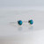 Green-Blue Opal Cabochon in Sterling Silver Stud Earrings