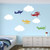 Airplanes with Clouds Wall Decal - Airplane Decal Clouds Decal - Nursery Wall Decal - Kids Boys Room Decor Vinyl Wall Decal -Medium-