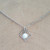 Aquamarine Silver Stainless Steel March Birthstone Pendant Necklace