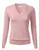 FLORIA Women_s Soft Basic Thick V-Neck Pullover Long Sleeve Knit Sweater Dustypink XL
