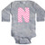 inktastic Cute Pink Chevron Initial N Long Sleeve Creeper Newborn Heather 3cb72