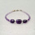 Amethyst Bracelet for women Oval Beads Silver Stacking Gemstone Beaded Jewelry February Birthstone