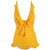 Lenago Women_s One Piece Bikini Ruffle Backless Monokini Swimsuit Push Up Padded Swimwear Bandage High Wasit Beachwear -XL Yellow-
