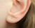 Gold 2 Hole Earring Double Piercing Tiny Thin Multiple Lobe Staple Stud Bar Posts