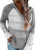 BLENCOT Women_s Ladies Color Block Hoodies Sweater Long Sleeve Drawstring Pullover Sweatshirts Fashion Knitted Tops Gray XL