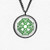 Celtic Cross Ailm White on Green Pendant Necklace