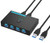 SGEYR USB 3.0 Switch Selector  Metal USB Switcher Box with 2 Computers Sharing 4 USB Devices KVM Switch Box for Printer  Mouse  Scanner  PCs with One-Button Swapping and 2 Pack USB Cables