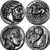 Golden Artifacts Zeus Horse and Athena Owl  2 Famous Greek Coins  Unique Gift  Greek Mythology -4 Plus12-S-