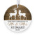 First Christmas as Mr  and  Mrs Ornament 2020  Personalized Rustic 1st Christmas Married Ornament  First Married Gift - 3inch  Flat Circle Porcelain Ceramic Ornament - Gold  and  Silver Ribbon - PGM-OR-11a