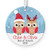 Personalized Christmas Ornament for Best Friends 2020  Friends Forever Gift  Bestie BFF Sister Keepsake Xmas Ornament - 3inch  Flat Circle Ceramic Ornament - Gold  and  Silver Ribbon - PGM-OR-99