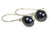 Sterling Silver Navy Blue Pearl Earrings with Night Blue Swarovski Pearls Wire Wrapped
