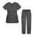 Sivvan Women_s Scrub Set - Multi Pocket Cargo Pants  and  Stylish Mock Wrap Top - S8401 - Charcoal - XL