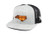 Branded Bills North Carolina _The Lighthouse_ Leather Patch Hat Flat Trucker - OSFA Heather Grey Black