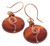 Carnelian Copper Wire Wrapped Gemstone Spiral Earrings 1.25 inch